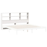 Headboard with Storage White 180 cm Solid Wood Pine 855652