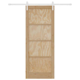 Sliding Door Brown 83 x 211 cm Solid Pine Wood 3333226