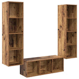 TV Cabinet Set Wall-mounted 3 pcs Old Wood Engineered Wood 3393339