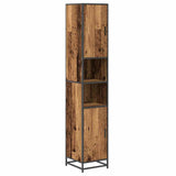 Bathroom Furniture Set with Door 3 pcs Old Wood Engineered Wood 3402551
