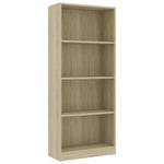 ZNTS 4-Tier Book Cabinet Sonoma Oak 60x24x142 cm Engineered Wood 800876