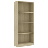 ZNTS 4-Tier Book Cabinet Sonoma Oak 60x24x142 cm Engineered Wood 800876