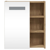 Bathroom Mirror Cabinet with LED Light Oak 45x13x52 cm 357968