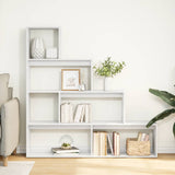 Room Divider Bookcase 4-Tier White 143.5x29x143.5 cm Engineered Wood 857994