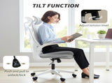 Ergonomic Office Chair with Foldable Backrest, 2D Headrest - Light Grey T3398P555092