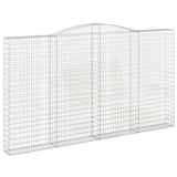 Arched Gabion Baskets 9 pcs 400x30x220/240 cm Galvanised Iron 3146951