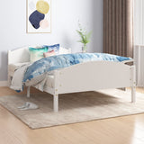Bed Frame without Mattress White Solid Pine Wood 160x200cm 322035