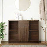 Sideboard with Drawer Brown Oak 101x35x76 cm Engineered Wood 861568