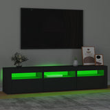 TV Cabinet with LED Lights Black 180x35x40 cm 3152755