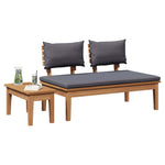 Garden Bench 2 pcs Brown Solid Teak wood 42006398
