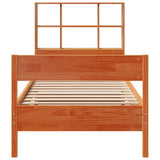 Bookcase Bed without Mattress Wax Brown 90x200cm Solid Wood Pine 3322998
