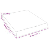 Bathroom Countertop 40x50x cm Untreated Solid Wood 3156001
