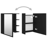 803309 Bathroom Mirror Cabinet Black 62,5x20,5x64 cm Engineered Wood