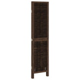 Room Divider 3 Panels Dark Brown Solid Wood Paulownia 358653