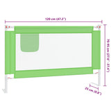 Toddler Safety Bed Rail Green 120x25 cm Fabric 10191