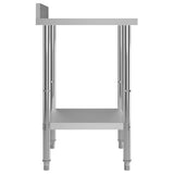 Kitchen Work Table with Backsplash 60x60x93 cm Stainless Steel 51185