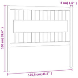 Bed Headboard Grey 105.5x4x100 cm Solid Wood Pine 818557
