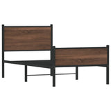 Metal Bed Frame without Mattress Brown Oak 90x200 cm 4007951