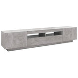 TV Cabinet with LED Lights Concrete Grey 200x35x40 cm 3081910