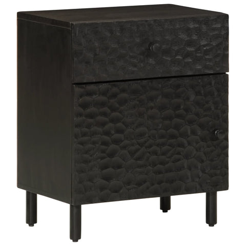 ZNTS Bedside Cabinet Black 50x33x60 cm Solid Wood Mango 356827