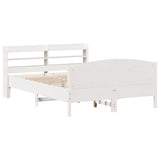 Bed Frame without Mattress White 150x200 cm King Size Solid Wood Pine 3306964