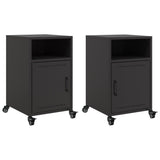 Bedside Cabinets 2 pcs Black 36x39x59 cm Steel 846717