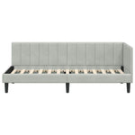 Corner Bed Frame with Headboard Light grey 80 x 200 cm Velvet 42016328
