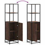 Highboard Brown Oak 35.5x35x139 cm Engineered Wood and Metal 849048