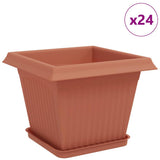 Plant Pots 24 pcs Brick Red 28.5 x 28.5 x 22 cm Plastic 3403307