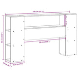 Headboard with Storage 140 cm Solid Wood Pine 855630