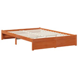 Bed Frame with Drawer Wax Brown 150 x 200 cm Solid Pine Wood 3422718