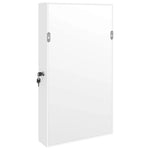 Mirror Jewellery Cabinet with LED Lights Wall Mounted White 353238