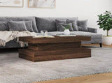 Coffee Table with LED Lights Brown Oak 90x50x40 cm 839853
