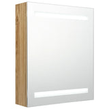 LED Bathroom Mirror Cabinet Oak 50x14x60 cm 326484