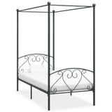 Bed Frame Grey Metal Double Durable Bed Frame Rectangular 284442