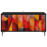 TV Cabinet HEESCH 102 x 33 x 51 cm Black Oak Engineered Wood 8007098