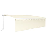 Manual Retractable Awning with Blind&LED 5x3m Cream 3069342