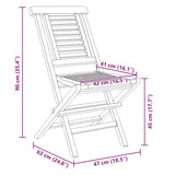 Folding Garden Chair Set of 2 Teak Solid teak wood Standard 362755
