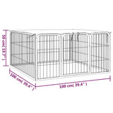 Dog Playpen 4 Panels Black 100x50 cm Powder-coated Steel 171795