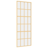Sliding Door Gold 76x205 cm Clear ESG Glass and Aluminium 155172