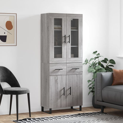 Highboard Grey Sonoma 69.5x34x180 cm Engineered Wood 3198559