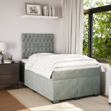 Box Spring Bed with Mattress Light Grey 120x190 cm Small Double Velvet 3290864