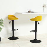 Bar Stools 2 pcs Yellow Velvet 333608