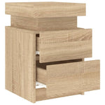 ZNTS Bedside Cabinet with LED Lights Sonoma Oak 35x39x55 cm 836753