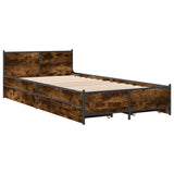 Bed Frame with Drawers without Mattress Smoked Oak 75x190 cm Small Single 3279974