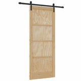 Sliding Door Brown 86 x 211 cm Solid Pine Wood 3333288