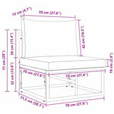 Outdoor Furniture Black and Anthracite 70 x 71.5 x 71 cm Metal 42008021