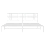 Metal Bed Frame without Mattress with Headboard White 200x200cm 376380