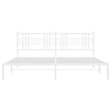 Metal Bed Frame without Mattress with Headboard White 200x200cm 376380
