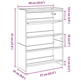 Shoe Rack Old Wood 60x25x81 cm Engineered Wood 859885